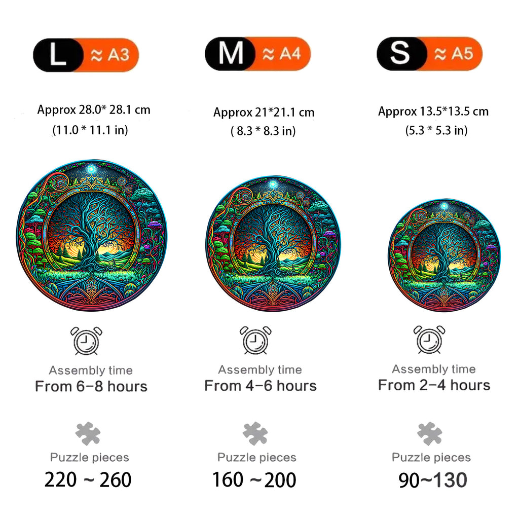 Starry Night Tree - Wooden Jigsaw Puzzles - image 1