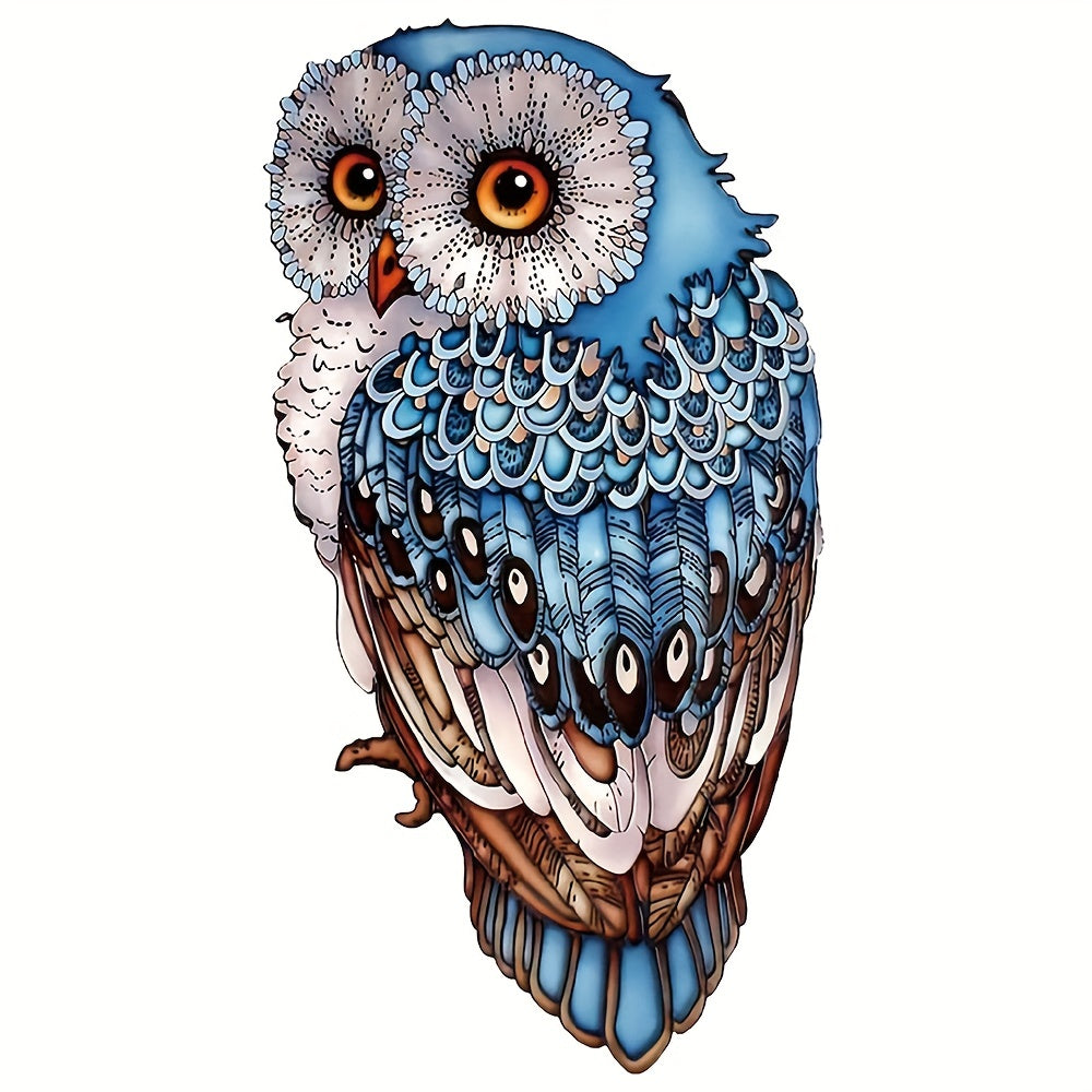 Blue Owl - Wooden Jigsaw Puzzles - A3  - image 0