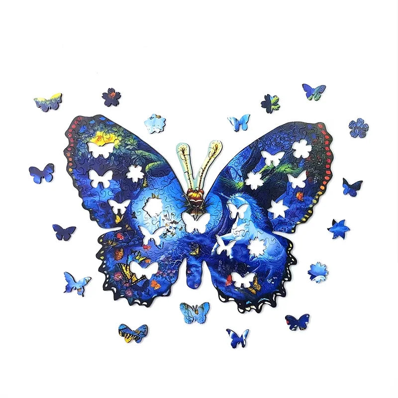Butterfly and unicorn - Wooden Jigsaw Puzzles - image 1