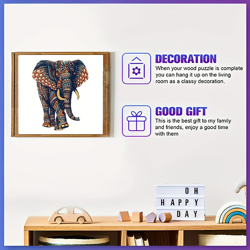Unique Elephant- Wooden Jigsaw Puzzles - image 2
