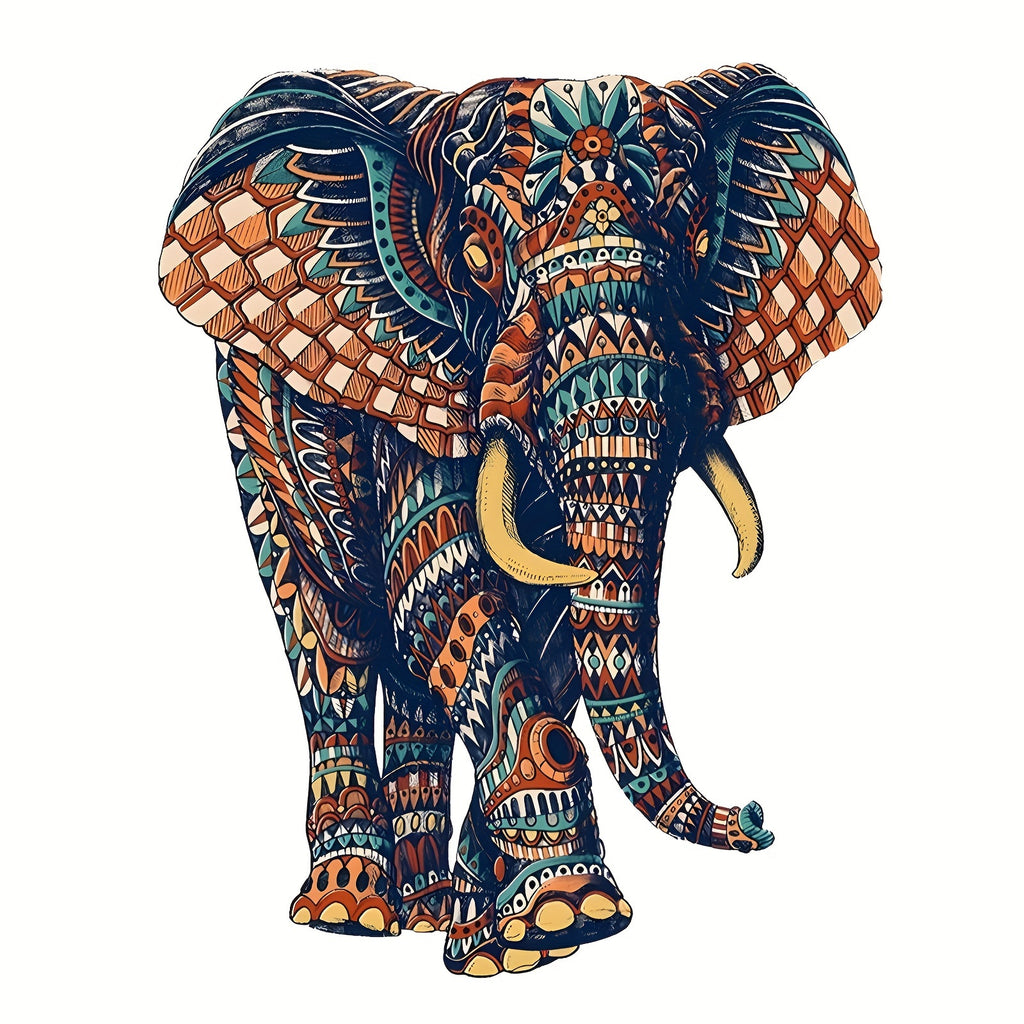 Unique Elephant- Wooden Jigsaw Puzzles - A3  - Wooden Gift Packaging - image 0