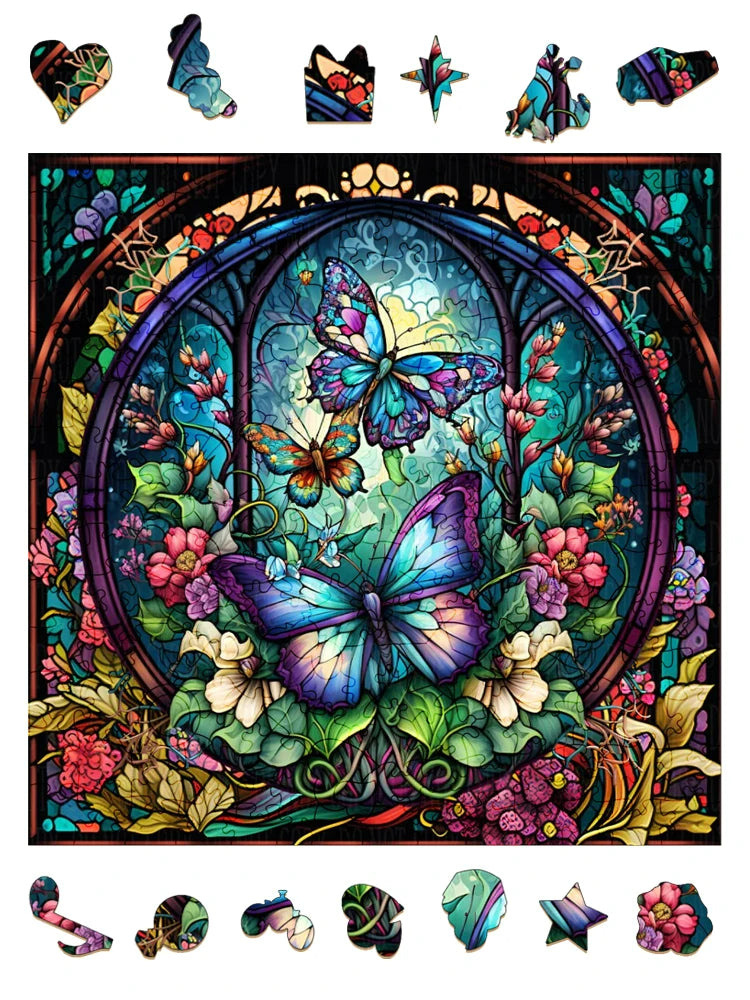 Butterfly Sign -Wooden Jigsaw Puzzle - image 1