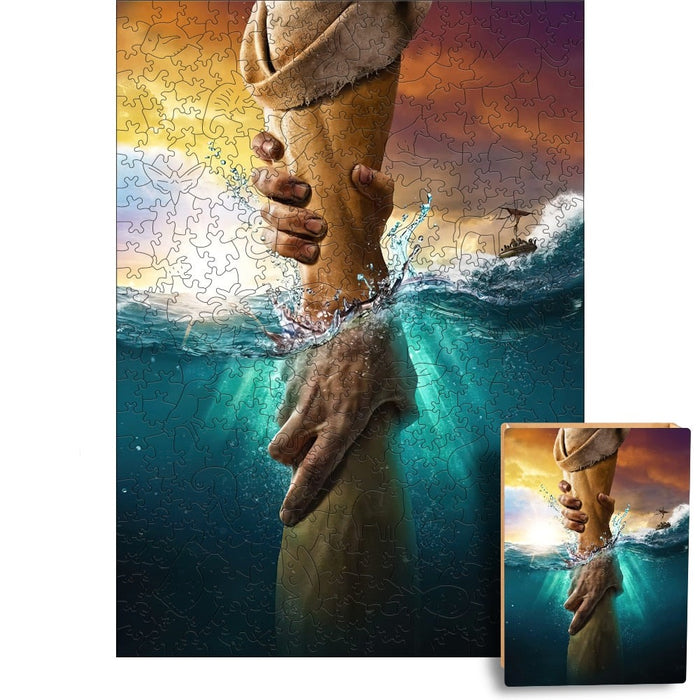 Divine Love 'The Hand Of God' - Wooden Jigsaw Puzzle - A3  - image 0