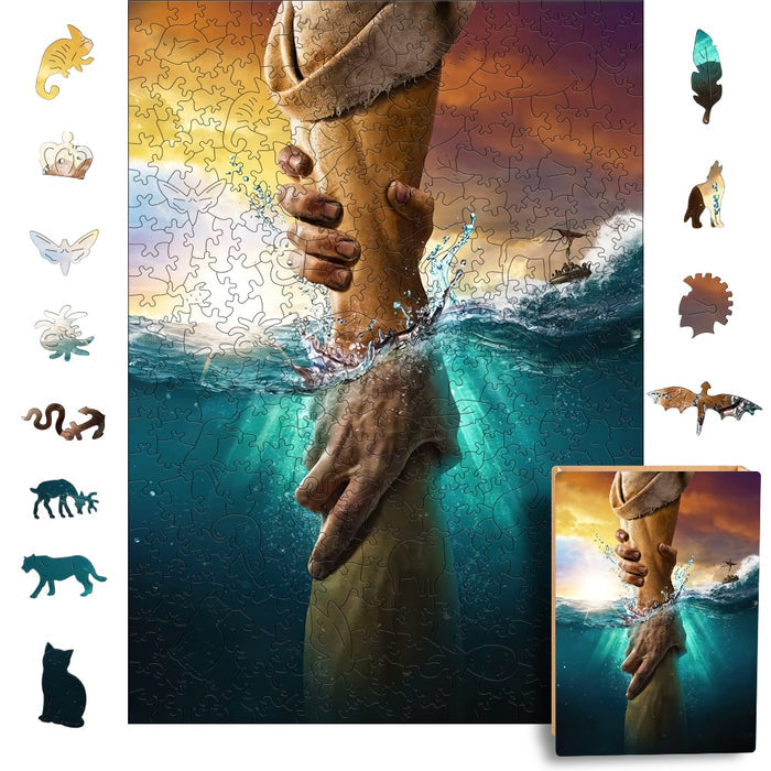 Divine Love 'The Hand Of God' - Wooden Jigsaw Puzzle - image 1