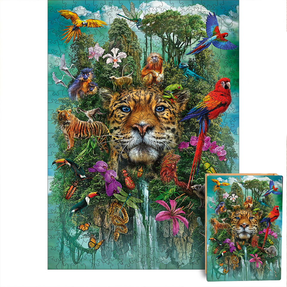 Animals in the Jungle - Wooden Jigsaw Puzzle - image 0