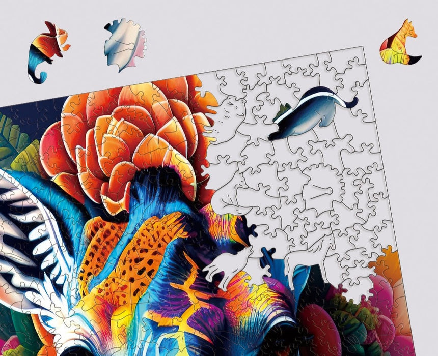 Rainbow Mandala Giraffe - Wooden Jigsaw Puzzle - image 5