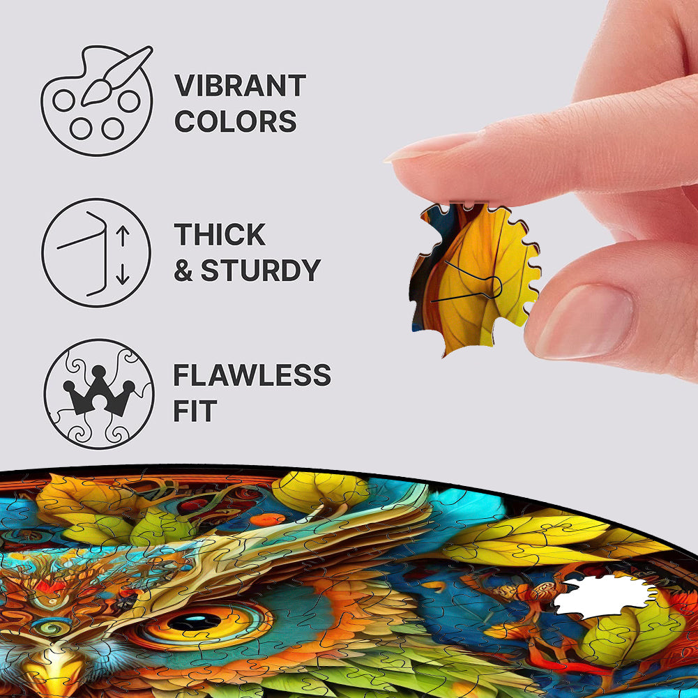 Mandala Owl - Wooden Jigsaw Puzzle - image 1