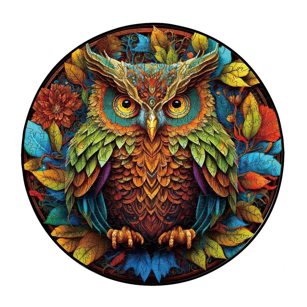 Mandala Owl - Wooden Jigsaw Puzzle - A3  - Carton Packaging - image 0