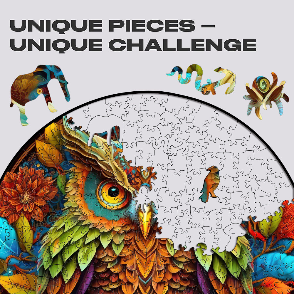 Mandala Owl - Wooden Jigsaw Puzzle - image 3