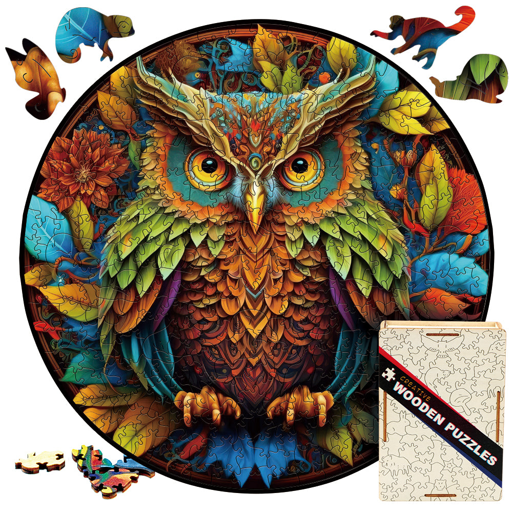 Mandala Owl - Wooden Jigsaw Puzzle - A3  - Wooden Gift Packaging - image 5