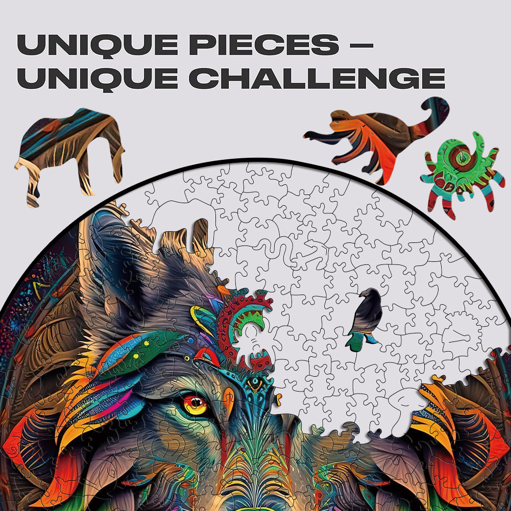 Mandala Wolf - Wooden Jigsaw Puzzle - image 3