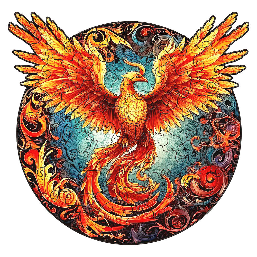 Fiery Phoenix Series- Wooden Jigsaw Puzzles - A3  - Fiery Phoenix A - image 0