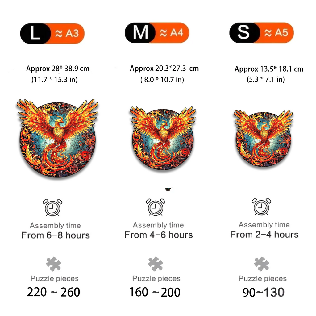 Fiery Phoenix Series- Wooden Jigsaw Puzzles - image 9