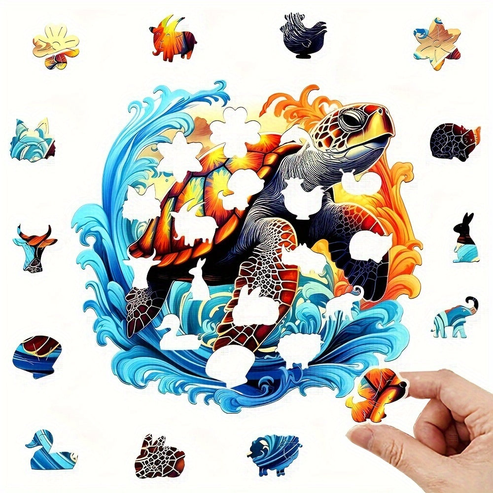 Colorful Turtle - Wooden Jigsaw Puzzles - image 1