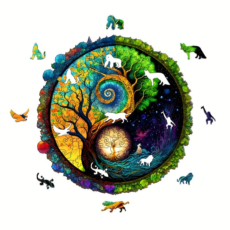 Starry Night God Tree - Wooden Jigsaw Puzzles - image 1