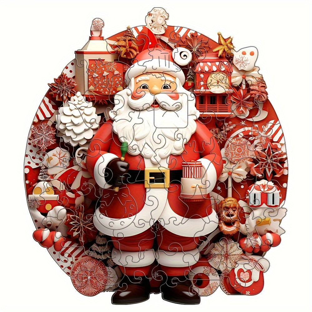 Christmas Theme Shaped - Wooden Jigsaw Puzzles - A3  - Wooden Gift Packaging - image 0