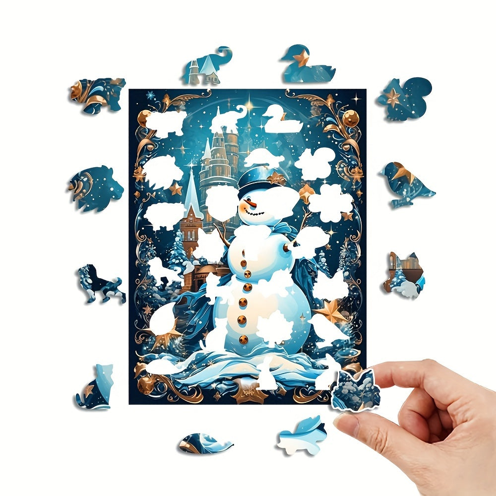 Snowman And Stars - Wooden Jigsaw Puzzles - image 1