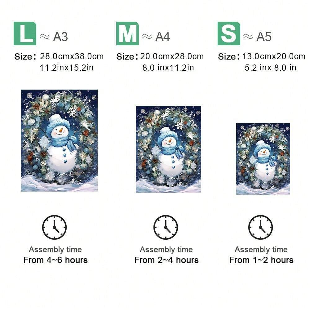 Snowman And Wreath - Wooden Jigsaw Puzzles - image 2