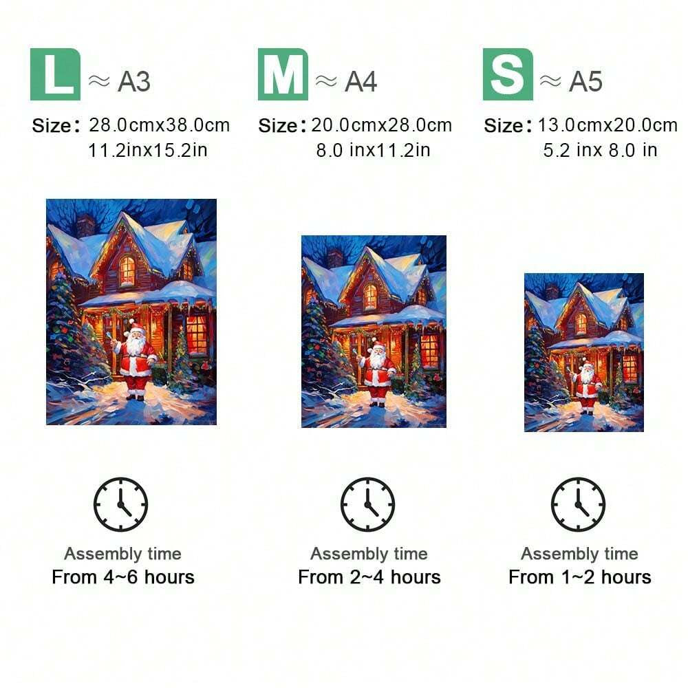 Winter House With Santa Claus - Wooden Jigsaw Puzzles - image 2