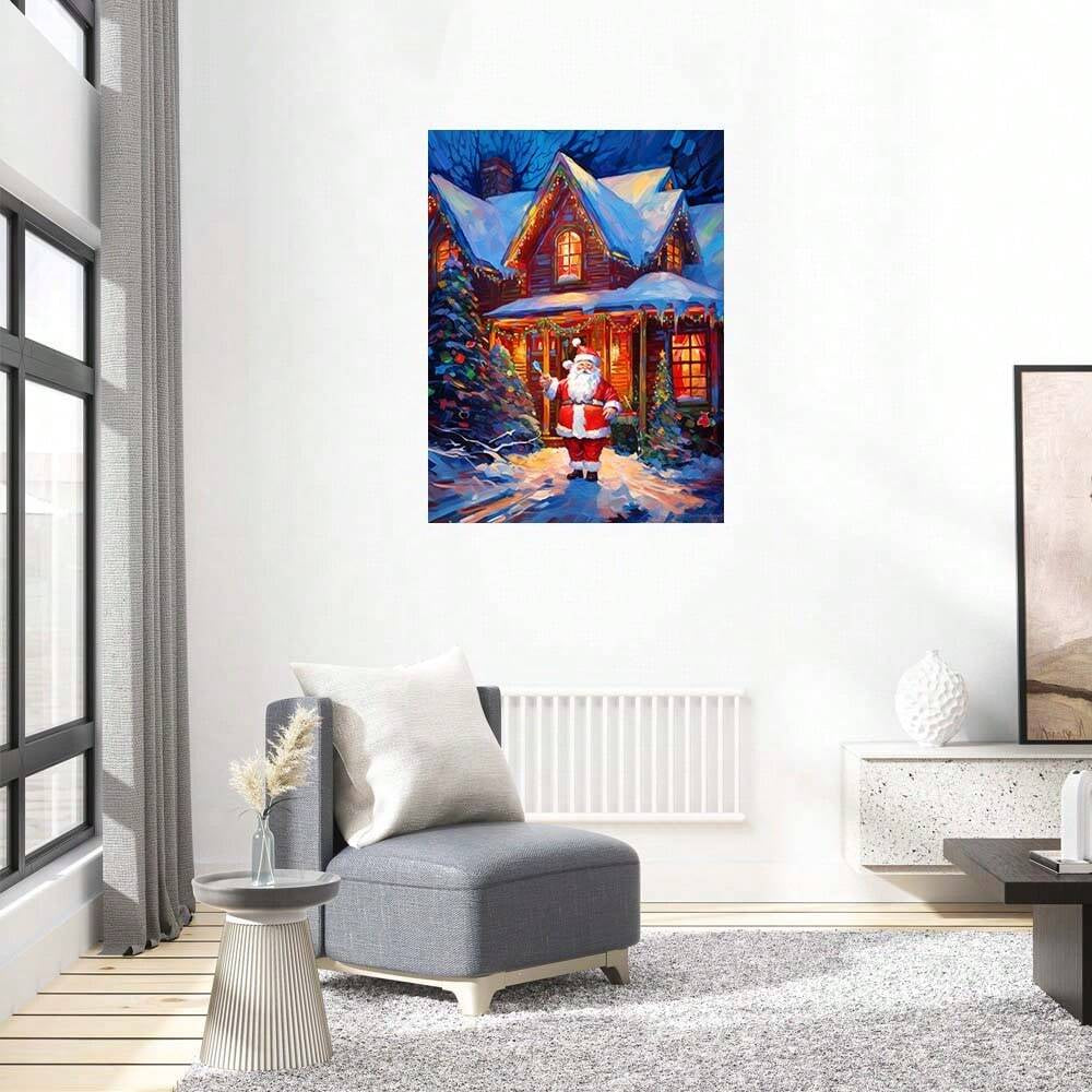 Winter House With Santa Claus - Wooden Jigsaw Puzzles - image 3