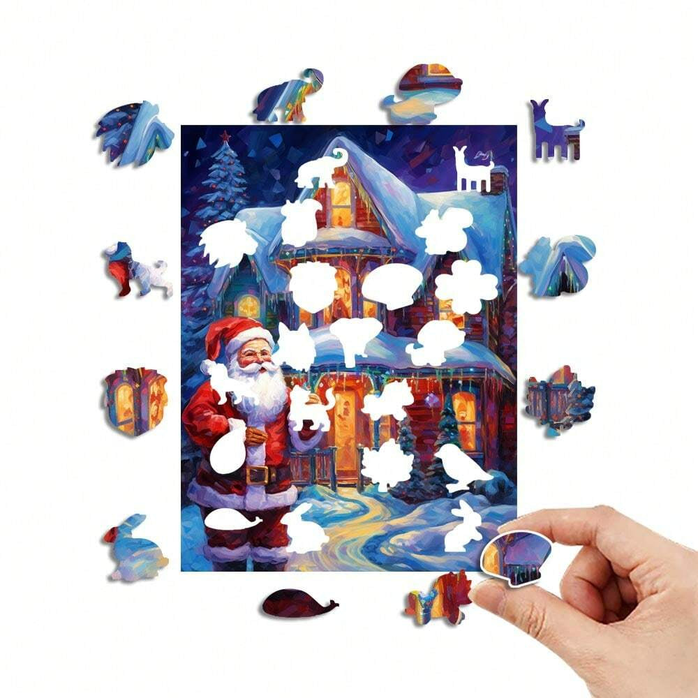 Santa Claus House Winter - Wooden Jigsaw Puzzles - image 1