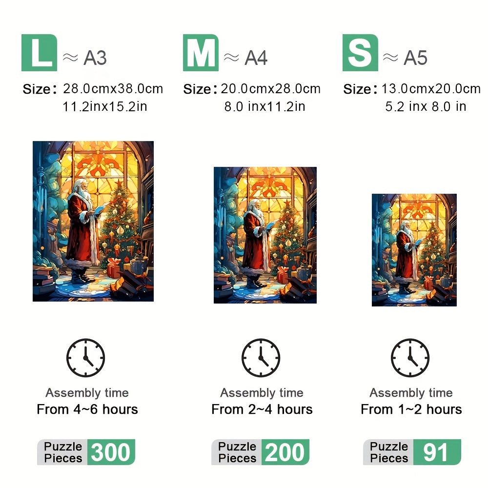 Christmas Thanksgiving Window Santa Claus - Wooden Jigsaw Puzzles - image 2