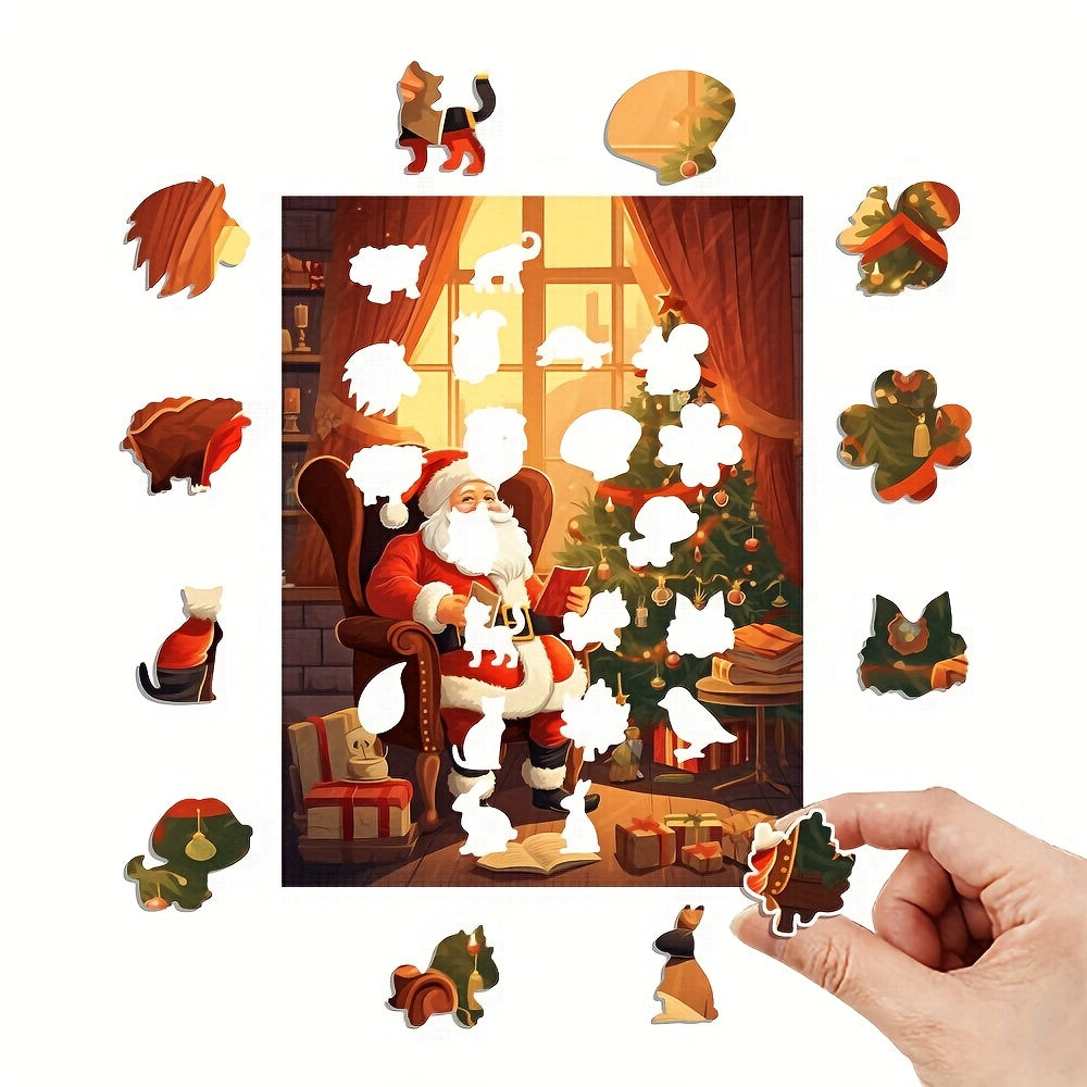 Thanksgiving Tree Santa Claus- Wooden Jigsaw Puzzles - image 1