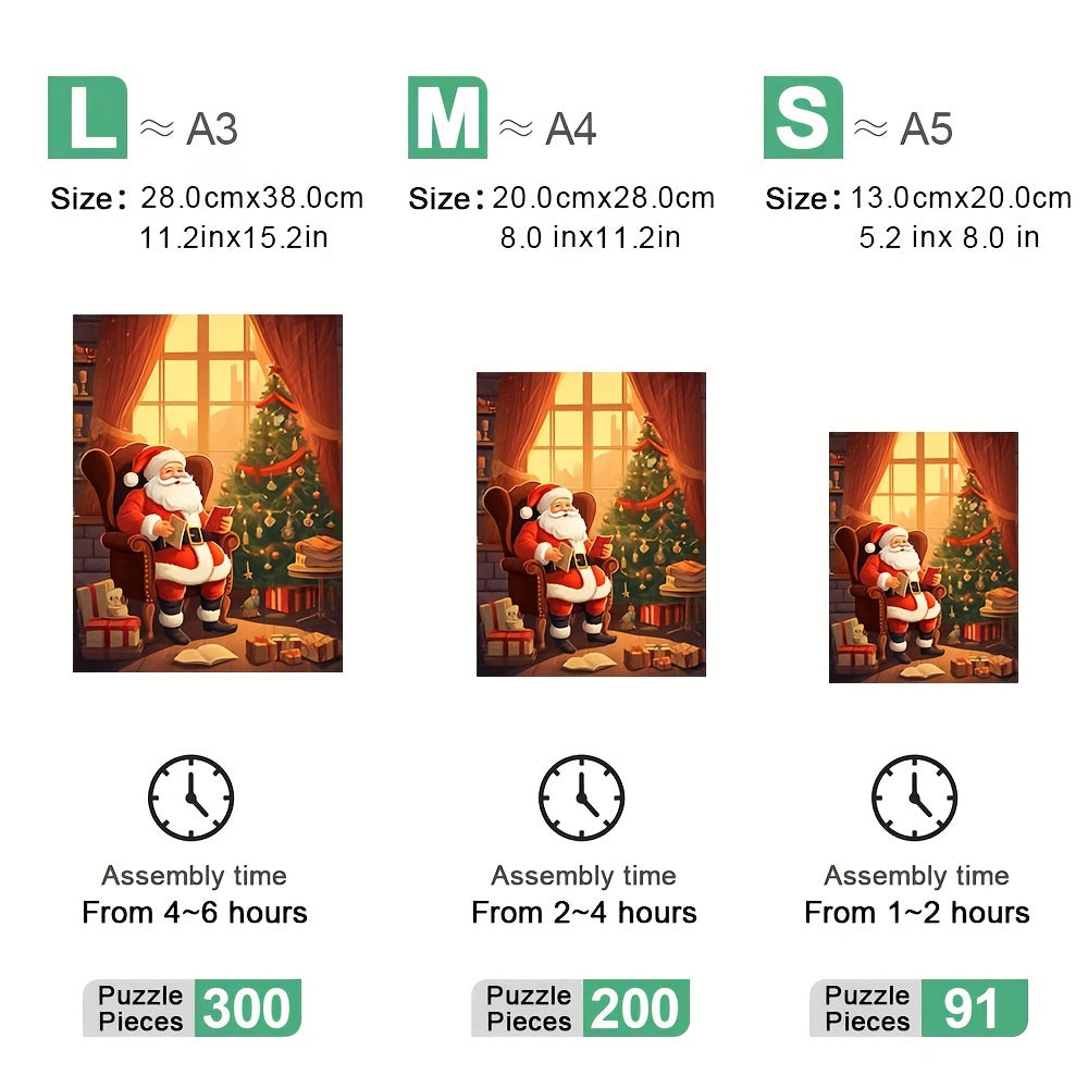 Thanksgiving Tree Santa Claus- Wooden Jigsaw Puzzles - image 2