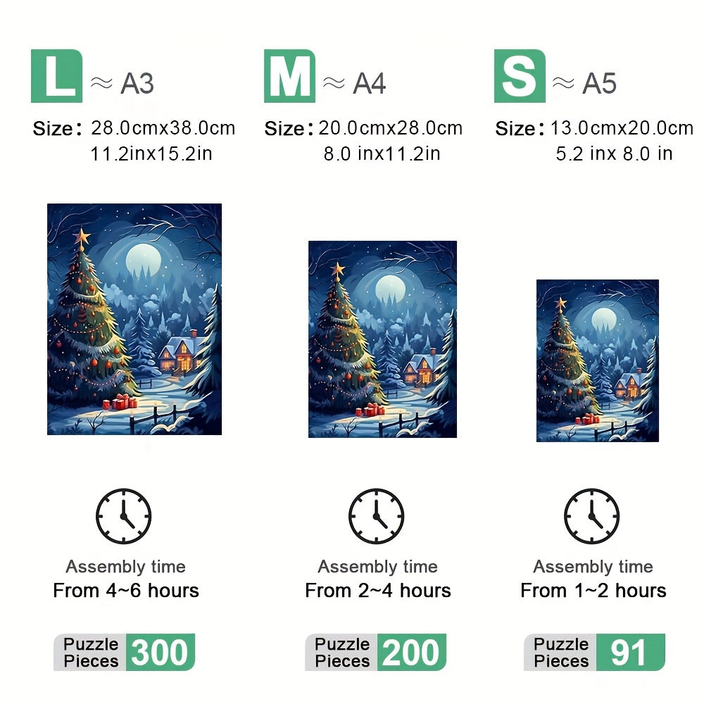 Blue Christmas Eve- Wooden Jigsaw Puzzles - image 2