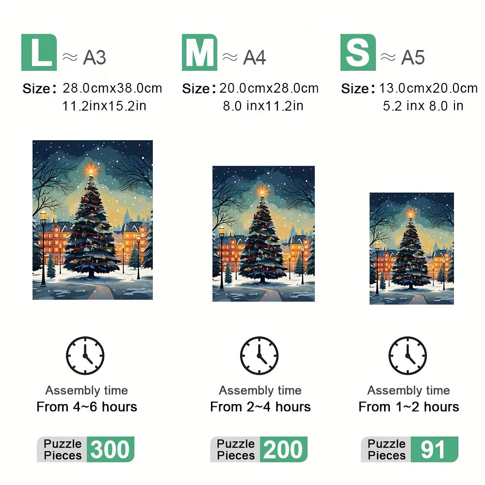 Snow Christmas Tree - Wooden Jigsaw Puzzles - image 2