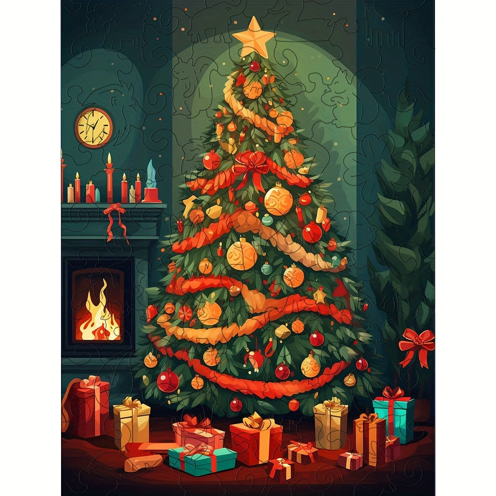 Garland Santa Tree - Wooden Jigsaw Puzzles - A3  - image 0