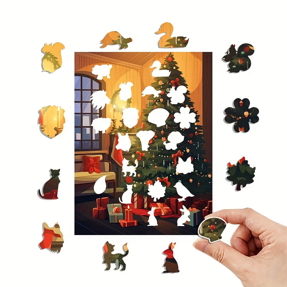 Thanksgiving Christmas Tree Gift - Wooden Jigsaw Puzzles - image 1