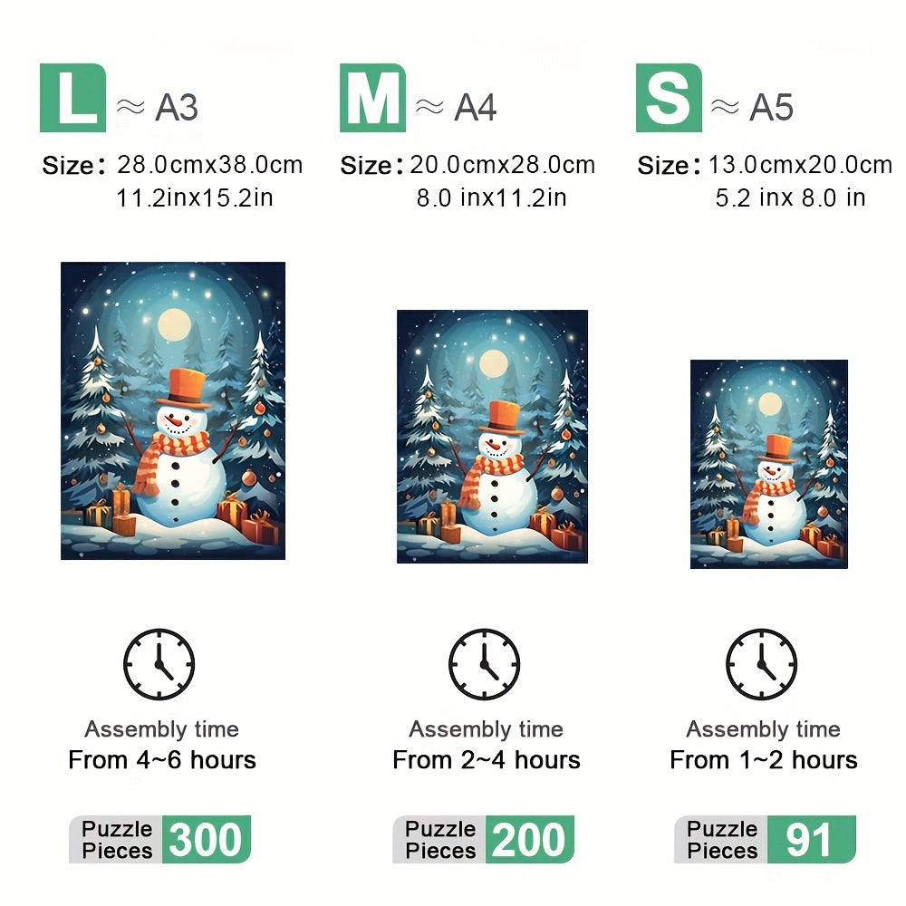 Christmas Thanksgiving Snowman - Wooden Jigsaw Puzzles - image 2
