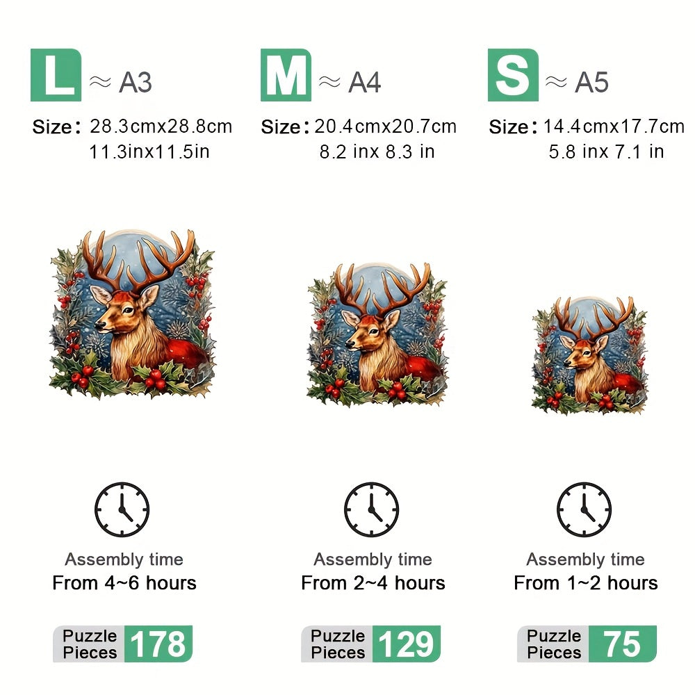 Christmas Elk Gift - Wooden Jigsaw Puzzles - image 2