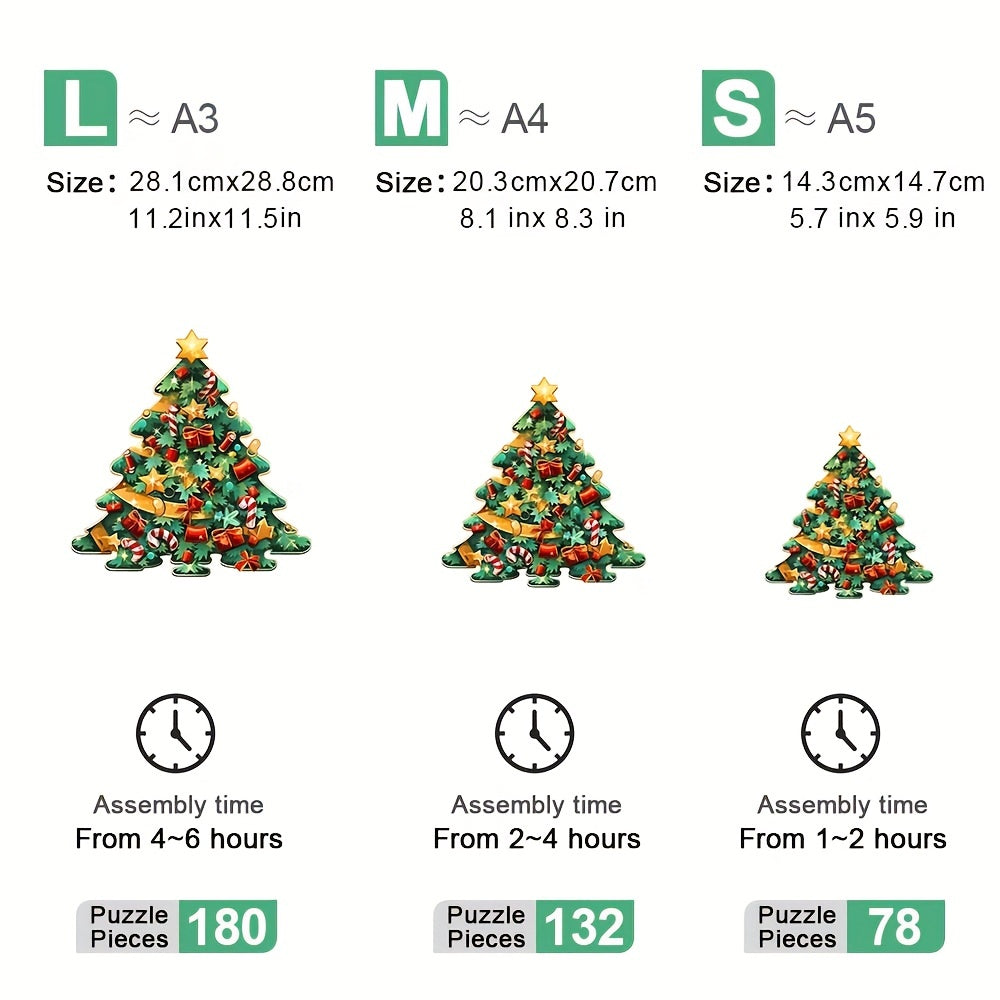 Shiny Christmas Tree - Wooden Jigsaw Puzzles - image 2