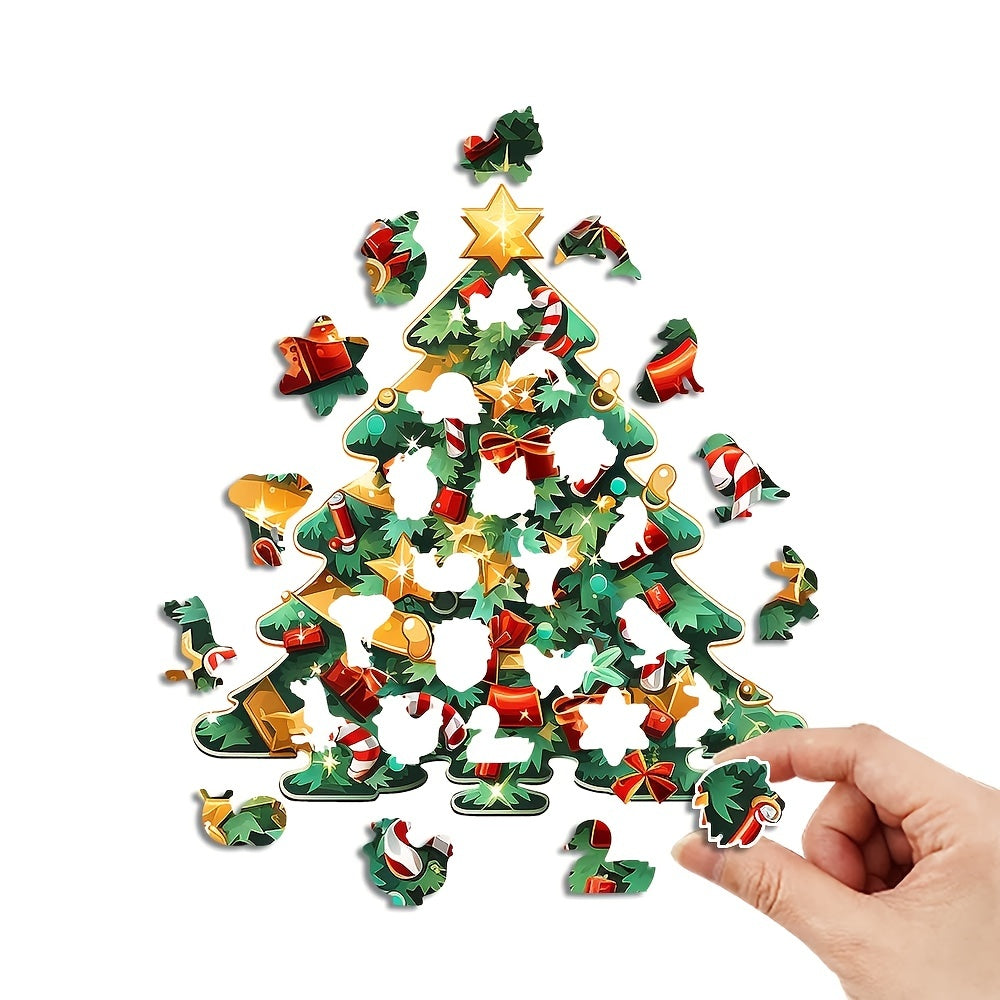 Shiny Christmas Tree - Wooden Jigsaw Puzzles - image 1