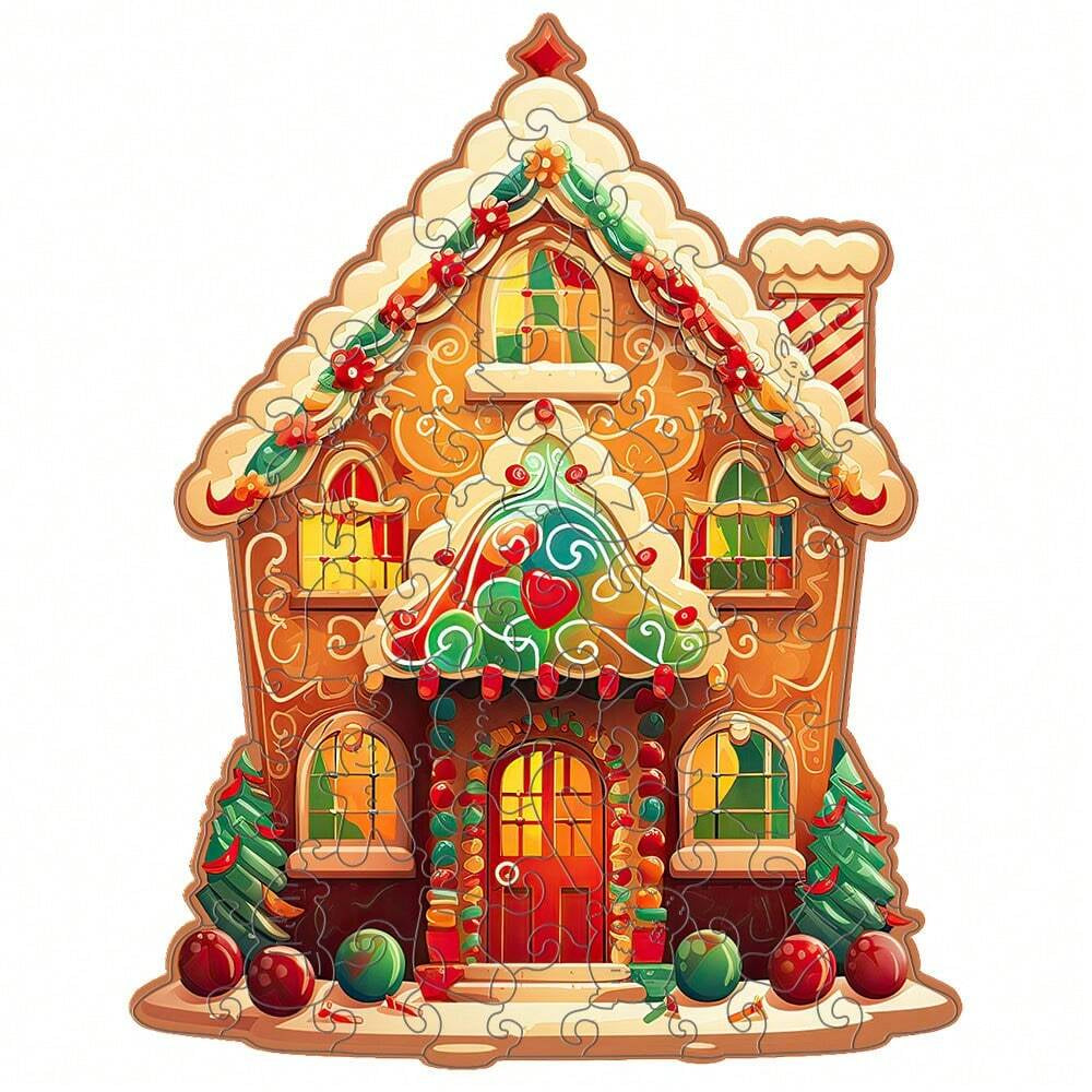 Christmas Cottage - Wooden Jigsaw Puzzles - A3  - image 0