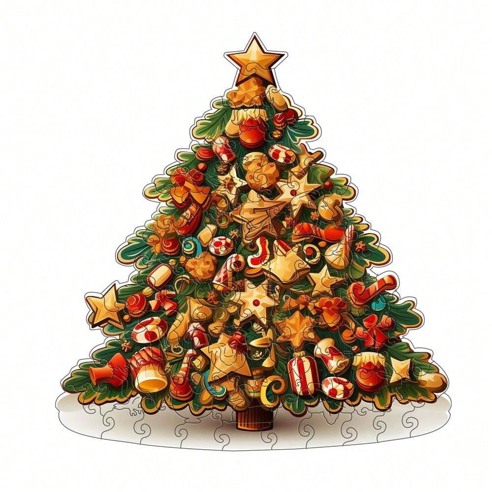 Christmas Tree Family Fun - Wooden Jigsaw Puzzles - A3  - image 0