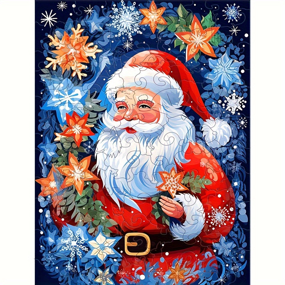 Snowflakes and Santa Claus - Wooden Jigsaw Puzzles - A3  - image 0