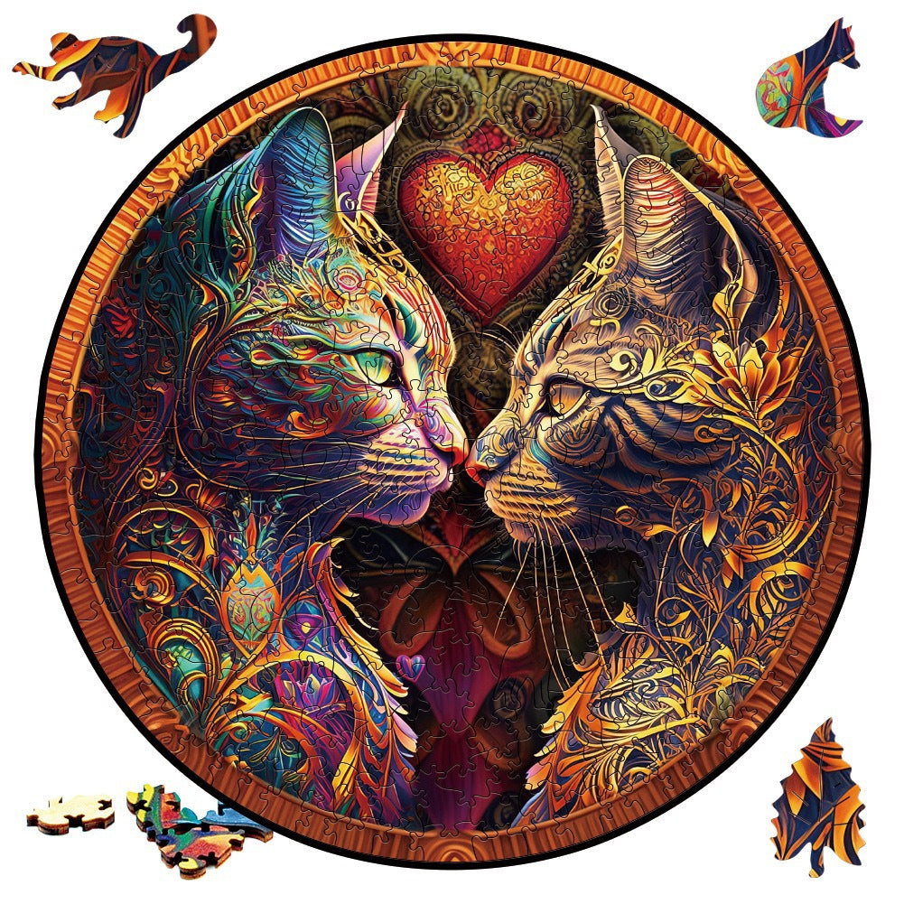 Mandala Cat - Wooden Jigsaw Puzzle - image 1
