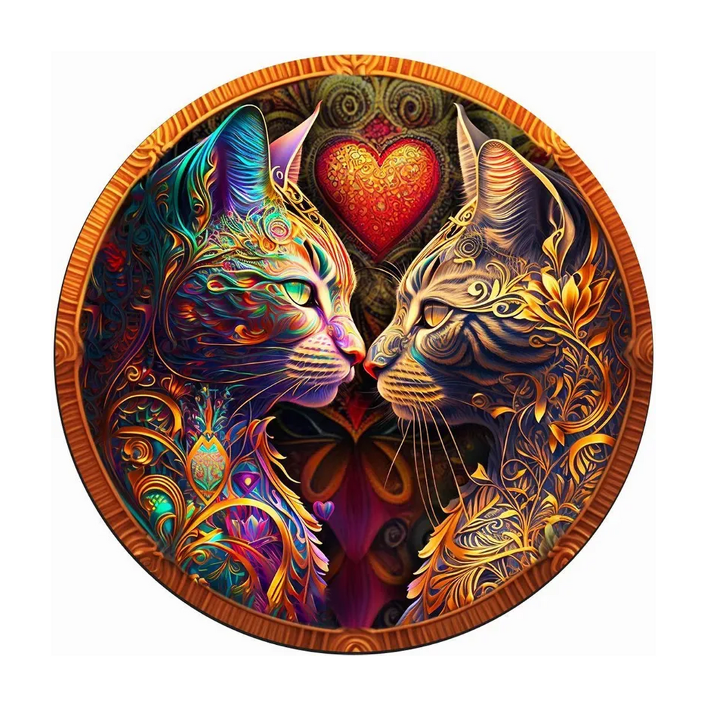 Mandala Cat - Wooden Jigsaw Puzzle - A3  - Carton Packaging - image 0