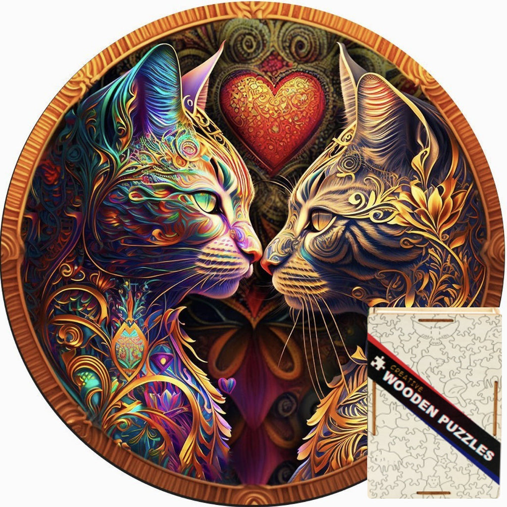 Mandala Cat - Wooden Jigsaw Puzzle - A3  - Wooden Gift Packaging - image 5