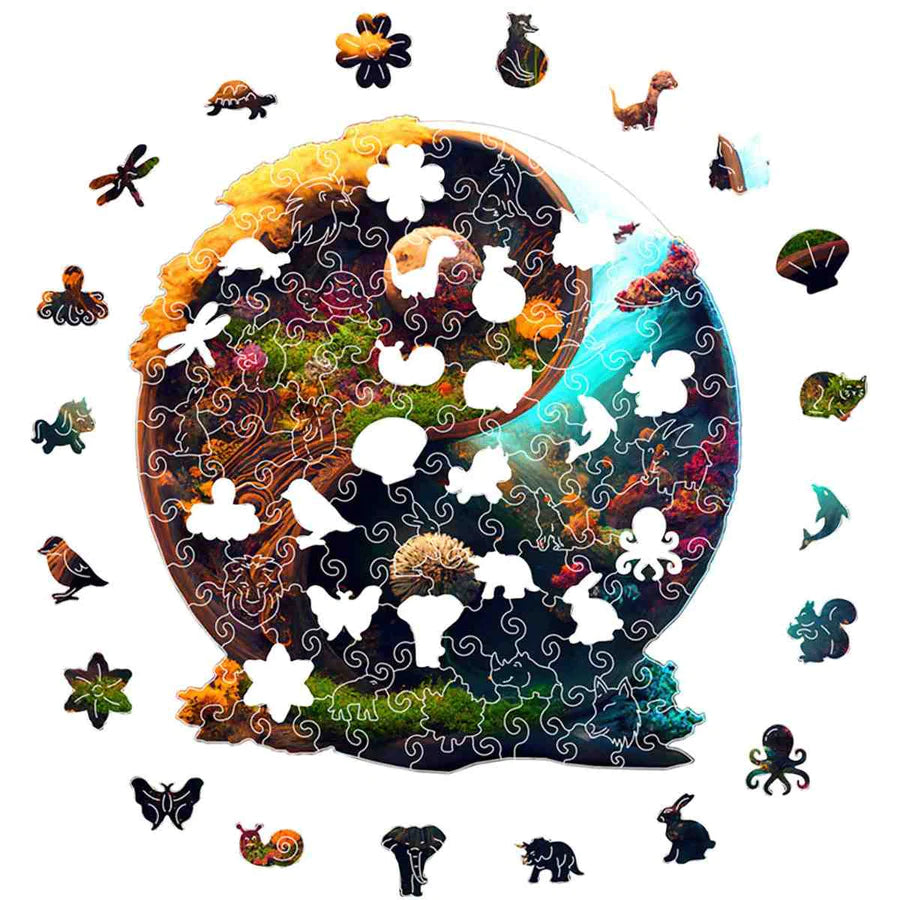 Magical Two Worlds Yin Yang - Wooden Jigsaw Puzzle - image 1
