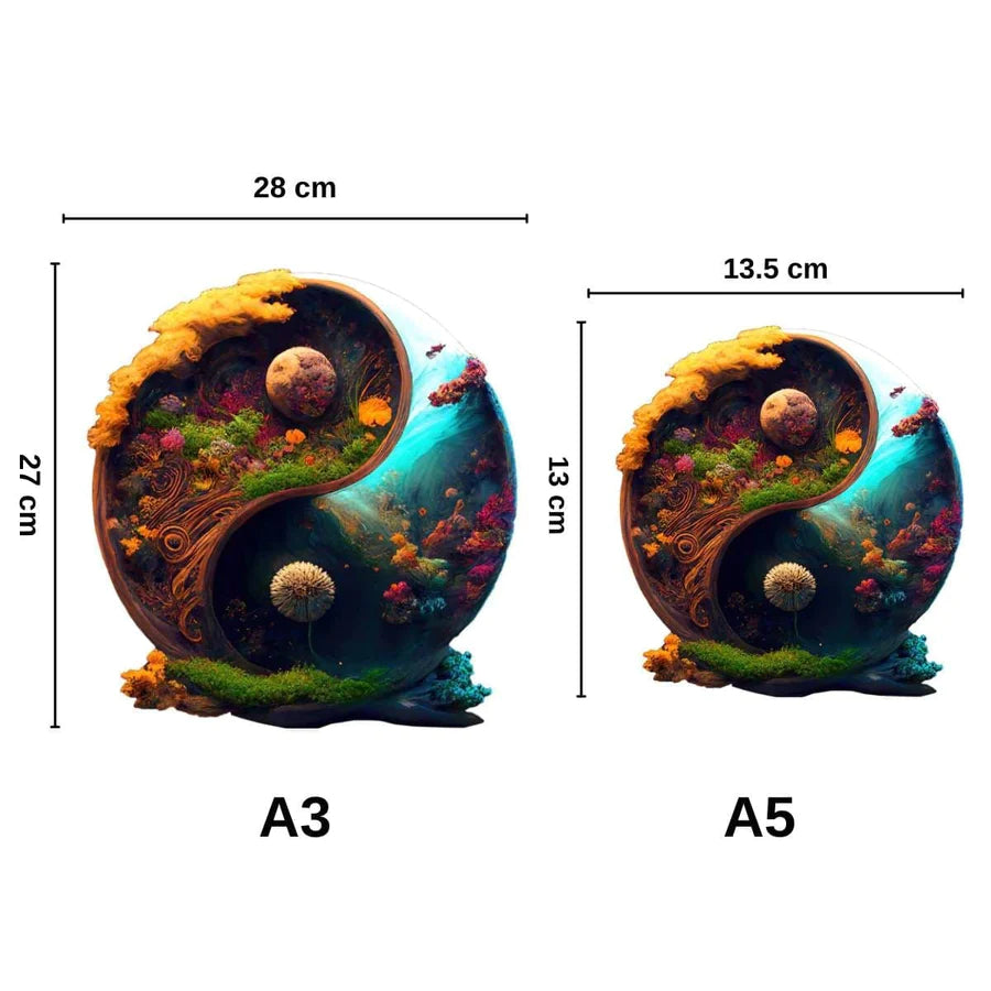 Magical Two Worlds Yin Yang - Wooden Jigsaw Puzzle - image 2