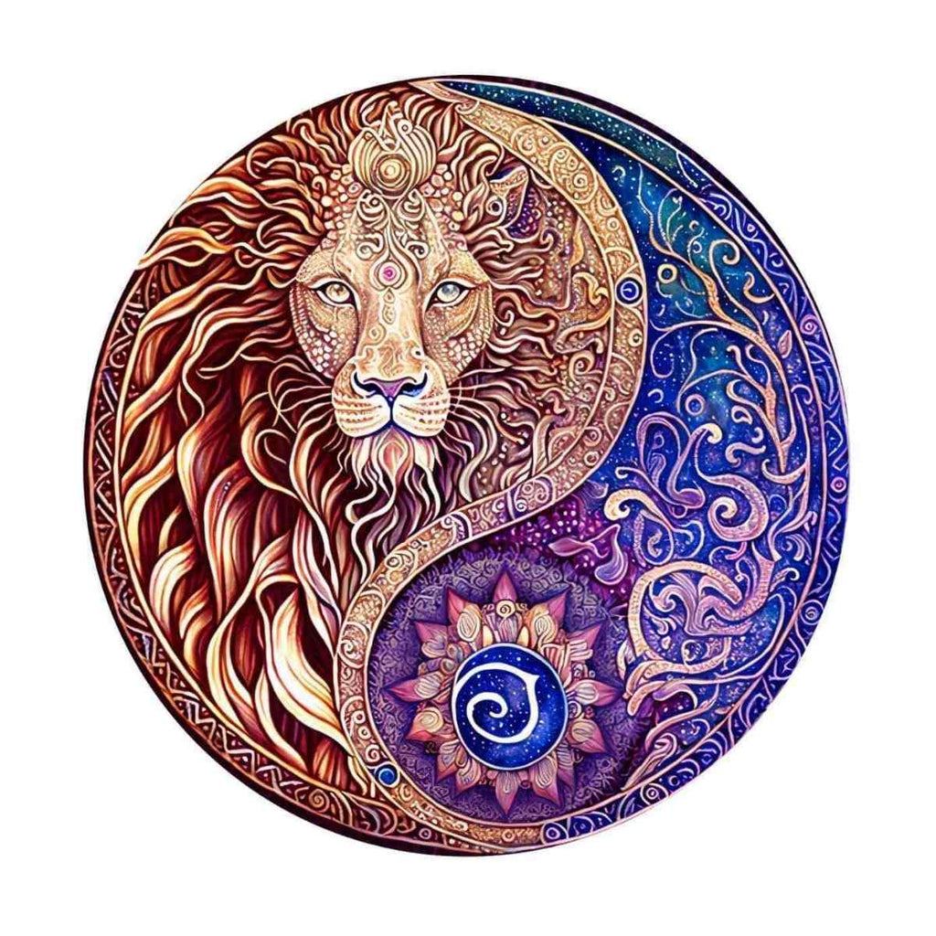 Lion Yin Yang - Wooden Jigsaw Puzzle - A3 (120 - 150 Pieces) - image 0