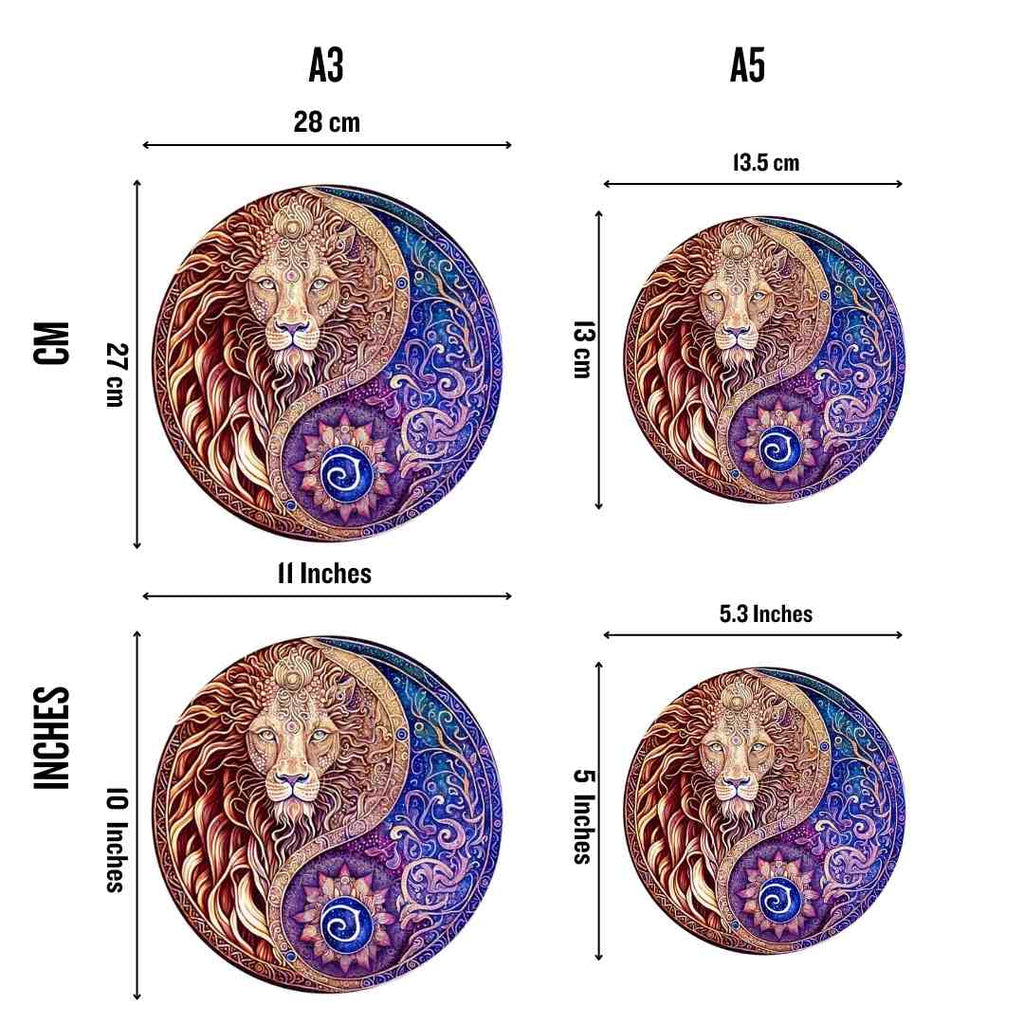 Lion Yin Yang - Wooden Jigsaw Puzzle - image 1