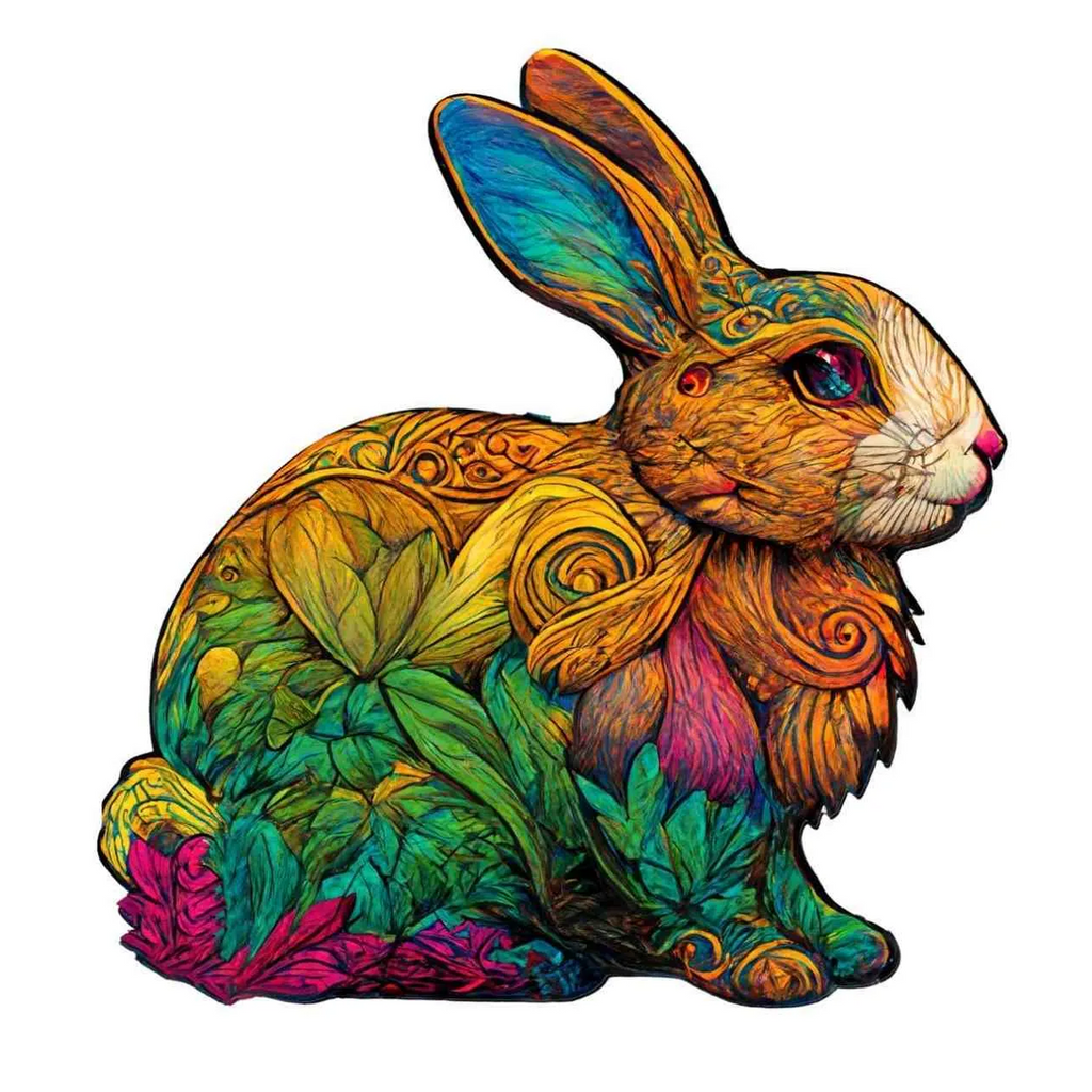 Lucky Rabbit - Wooden Jigsaw Puzzle - A3 (120 - 150 Pieces) - image 0