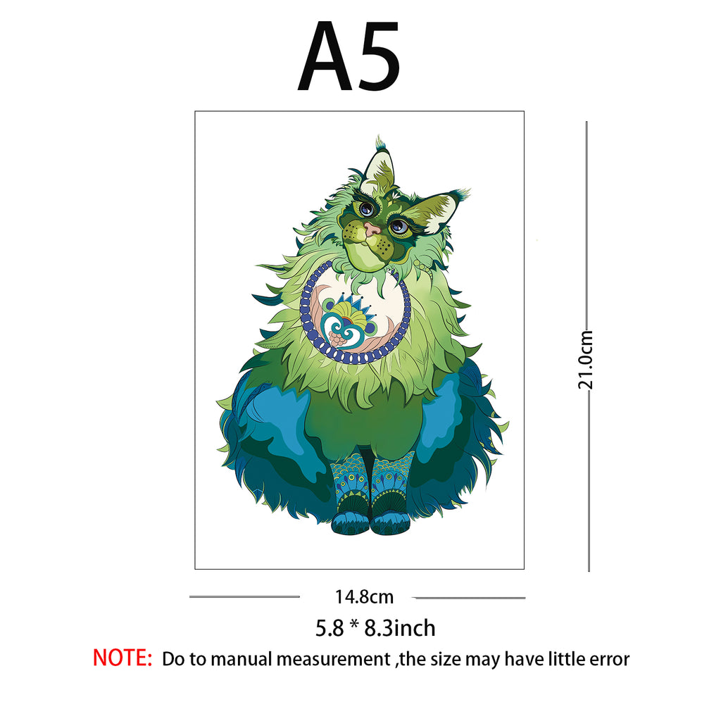 Blue Cat - Wooden Jigsaw Puzzle - A5 (70 - 80 Pieces) - image 3