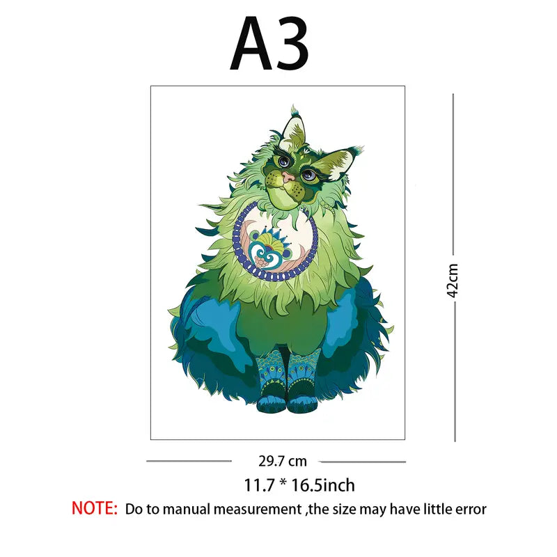 Blue Cat - Wooden Jigsaw Puzzle - A3 (120 - 150 Pieces) - image 4