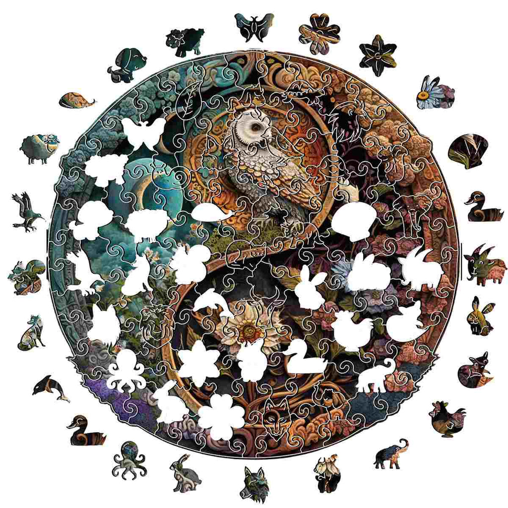 Flower & Bird Yin Yang - Jigsaw Puzzle - image 1